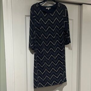 Chic Chevron 3/4 Sleeve Dress
